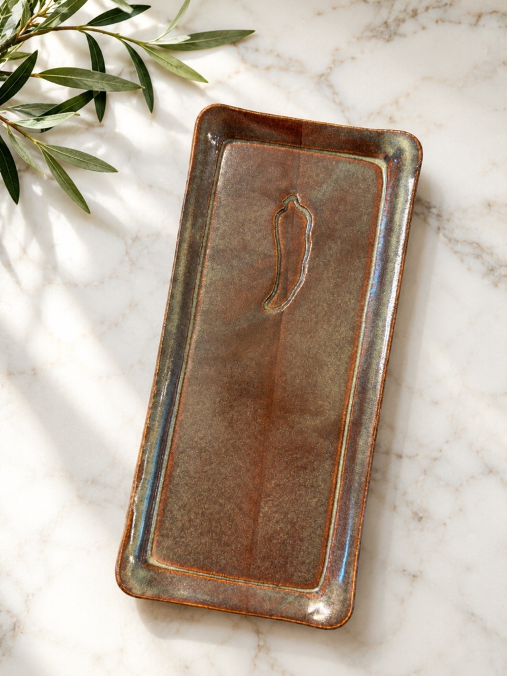 Texas Potter Handmade Stoneware Chili Pepper Trinket Catchall Dish Southwest